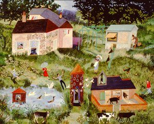 Ducka och dyka, 2006 (akryl) av Anna Pugh