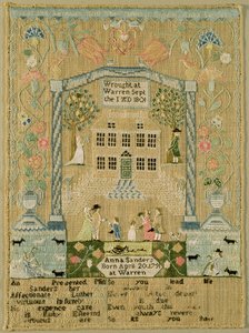 Sampler, 1801 (silk thread on linen) av Anna Sanders