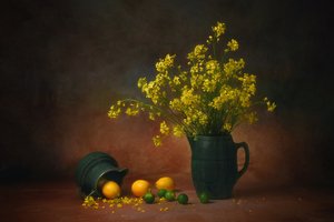 Gula blommor och citroner av Anna Wan