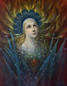 Allegory of Prayer - Joan of Arc, 2018 (olja på belgiskt linne) av Annael Anelia Pavlova