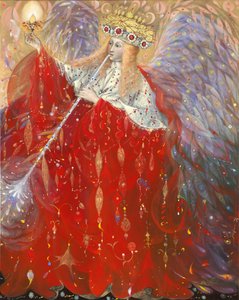 The Angel of Life, 2009 (olja och bladguld på belgiskt linne) av Annael Anelia Pavlova