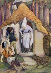 Hansel och Grethel (färg litho) av Anne (after) Anderson