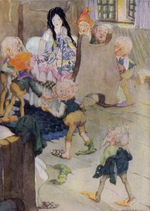 Liten snövit (färg litho)