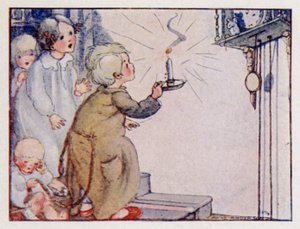 Nursery rim: Dickery, Dickery, Dock! (färg litho) av Anne (after) Anderson