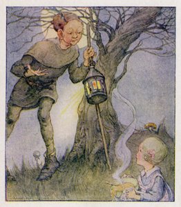 Nursery rim: The Man In The Moon Come Down Too Soon (färg litho)