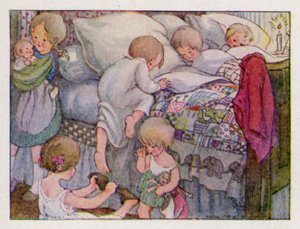 Nursery rim: Wee Willie Winkie Runs Through The Town (färg litho)