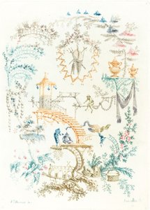 Kinesisk arabesk med en apa, tidigt 1760-tal.