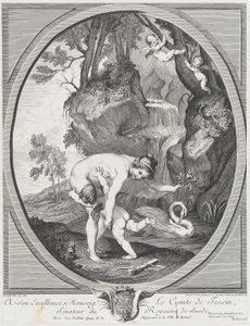 Venus Catching Love eller Venus Flogging Love, ca. 1741. Skapare: Caylus, Anne-Claude-Philippe de, Etienne Fessard. av Anne Claude Philippe de Caylus, Etienne Fessard