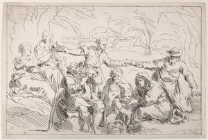 En fest som äter utomhus, 1700-talet. av Anne Claude Philippe de Caylus