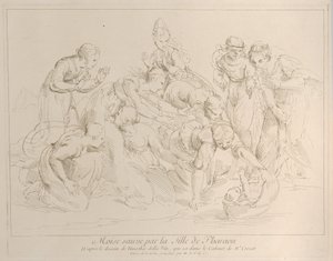 Moses räddad av faraos dotter, ca. 1729. av Anne Claude Philippe de Caylus