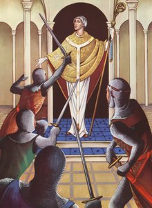 Mordet på Thomas a Becket (färglitografi) av Anne & Johnstone Janet (1928 79) Johnstone