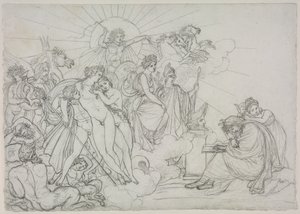 Åkallan till gudomarna som presiderar över jordbruket från Virgils Georgics, efter 1798. av Anne Louis Girodet de Roucy Trioson