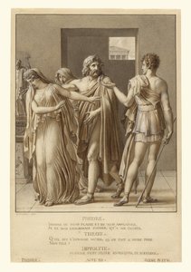 Phaedra avvisar Theseus omfamningar av Anne Louis Girodet de Roucy Trioson