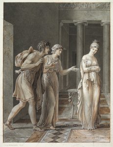 Mötet mellan Orestes och Hermione, ca. 1800. av Anne Louis Girodet de Roucy Trioson