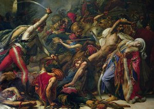 Revolten i Kairo, 21 oktober 1798, 1810 (uppgift om 91913) av Anne Louis Girodet de Roucy Trioson