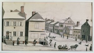 The Corner of Warren and Greenwich Street, 1809 av Anne Marguerite Hyde de Neuville