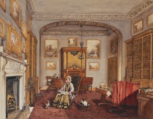 The Boudoir at Northwick Park, ca 1830 (penna och akvarell) av Anne Rushout