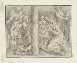 Tillbedjan av herdarna av Annibale Carracci