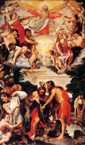 Kristi dop av Annibale Carracci (1560-1609), olja på duk, kyrkan San Gregorio och San Siro, Bologna av Annibale Carracci