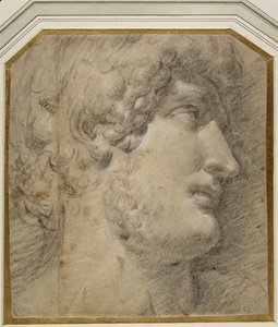 Chef för kejsar Gallienus (eller? Hadrianus), efter antiken (svart krita på krämpapper) av Annibale Carracci