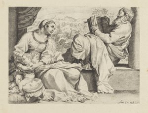 Helig familj med den unge Johannes Döparen av Annibale Carracci