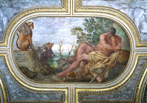 Herkules och sfinxen med Cerberus, från 
