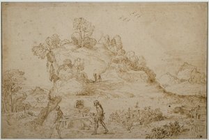 Landskap och figurer av Annibale Carracci