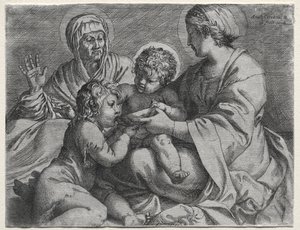 Madonna med skålen av Annibale Carracci