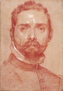 "" Porträtt av lutspelaren Giulio Mascheroni "" (Porträtt av lutspelaren Giulio Mascheroni) Blood of Hannibal Carracci (Carrache) (1560-1609) ca 1594 Albertina, Wien av Annibale Carracci