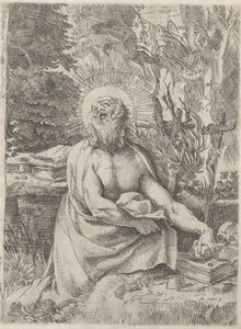 Saint Hieronymus i vildmarken, ca. 1591. av Annibale Carracci