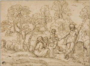 Johannes Döparen predikar av Annibale Carracci
