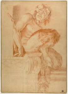 Sittande Satyr av Annibale Carracci