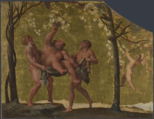 Silenus samlar druvor, ca. 1598 av Annibale Carracci