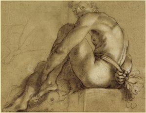 Sittande naken av Annibale Carracci