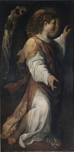 Bebådelsens ängel, detalj (olja på duk, ca 1587) av Annibale Carracci