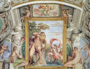 Galleria Carracci Carracci Hall detalj av Polyphemus och Galatea, 1597-1604 fresk av Annibale Carracci
