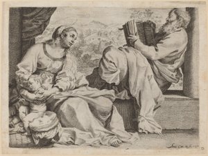 Den heliga familjen med Johannes Döparen av Annibale Carracci