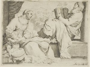 Den heliga familjen med Johannes Döparen av Annibale Carracci