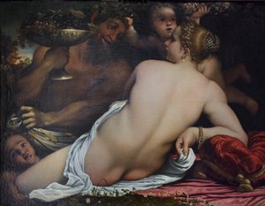 Venus, två satyrer och Amor av Annibale Carracci