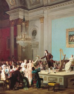 Paganinis första triumf, ca 1890, målning av Annibale Gatti, Italien av Annibale Gatti