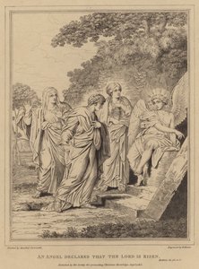 En ängel förkunnar att Herren har uppstått, Matteus av Annibale after Carracci