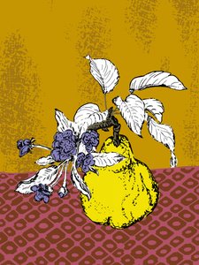 Kvitten och lila blommor av Annick