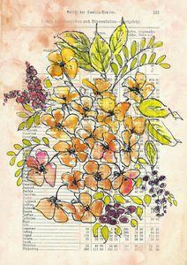 Dokument med vintageblommor