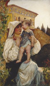 En italiensk mor och barn