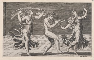 Speculum Romanae Magnificentiae: Dance of Fauns and Bacchants, tidigt 1500-tal..., tidigt 1500-tal av Anon
