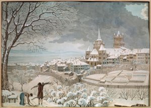 Lausanne i snön