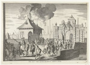 Aankomst vid de Brugse portt van Gent; intocht van Ferdinand te Gent 1635 (nr 4) Här är den du ofta hör utlovad (titel på objekt) Porten till Brugens där Ser. Kardinalen gick in i staden av Anonymous