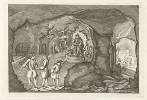 Daniel Raaps ankomst till helvetet, 1754 av Anonymous
