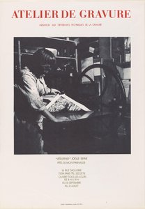 Affisch från tryckeriet Atelier 63 i Paris Atelier de engraving ((...)) Atelier 63 Joelle Serve (titel på objekt) av Anonymous