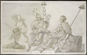 Allegori över "Vänskaps- och handelsavtalet mellan Förenade Nederländernas generalstater och Amerikas förenta stater", Haag, 7 oktober 1782 av Anonymous